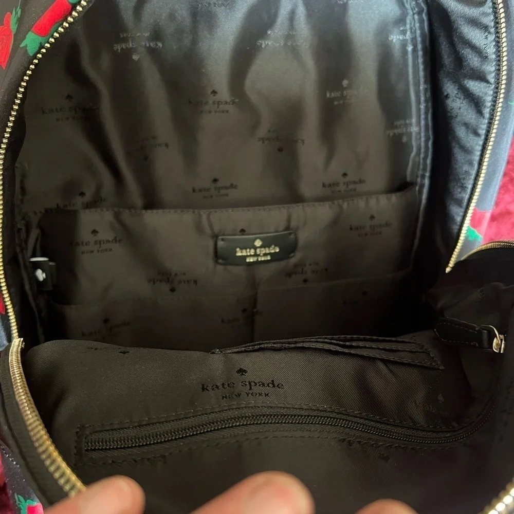 Kate Spade Black Chelsea Rose Backpack